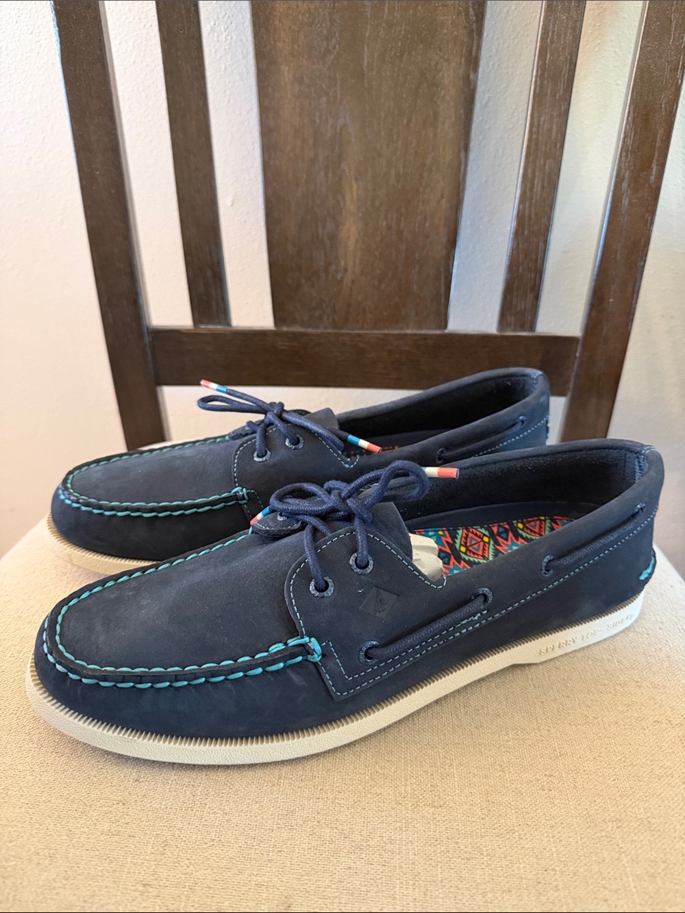 Sperry Men's Suede Leather Casual Boat Shoes Loafers Navy Blue Size 11.5
